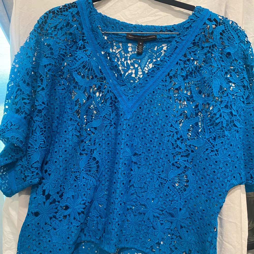 NWOT crochet type blouse/shirt.  Very unique.  Only wore 1x.